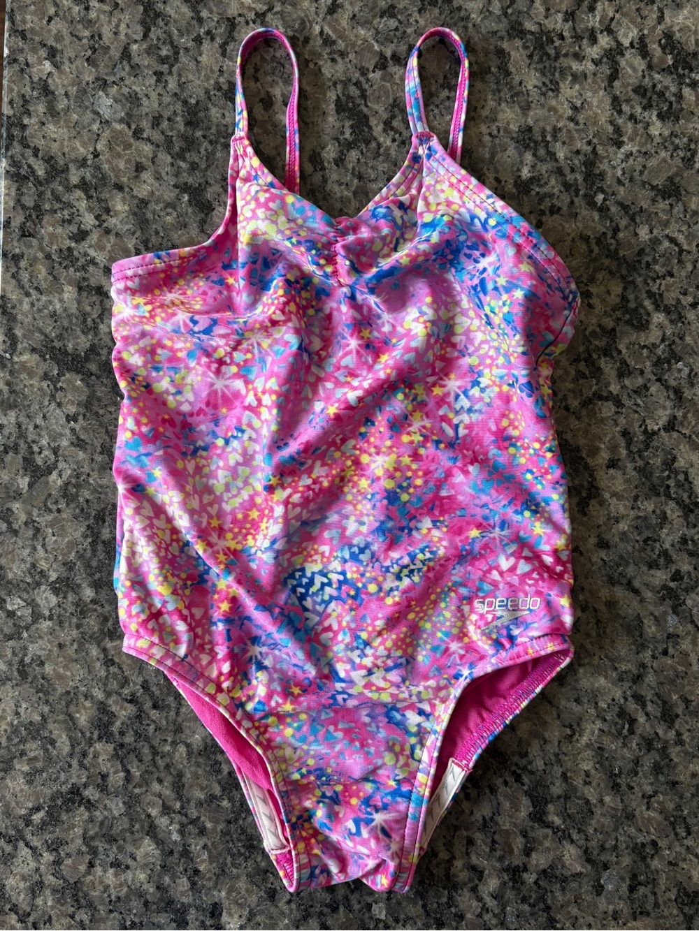 Speedo Pink Multi Floral Print Girls One-Piece Swimsuit